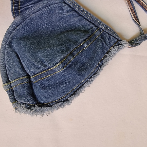 Victoria's Secret Denim Bikini with Brown Stitching - Picture 3 of 5